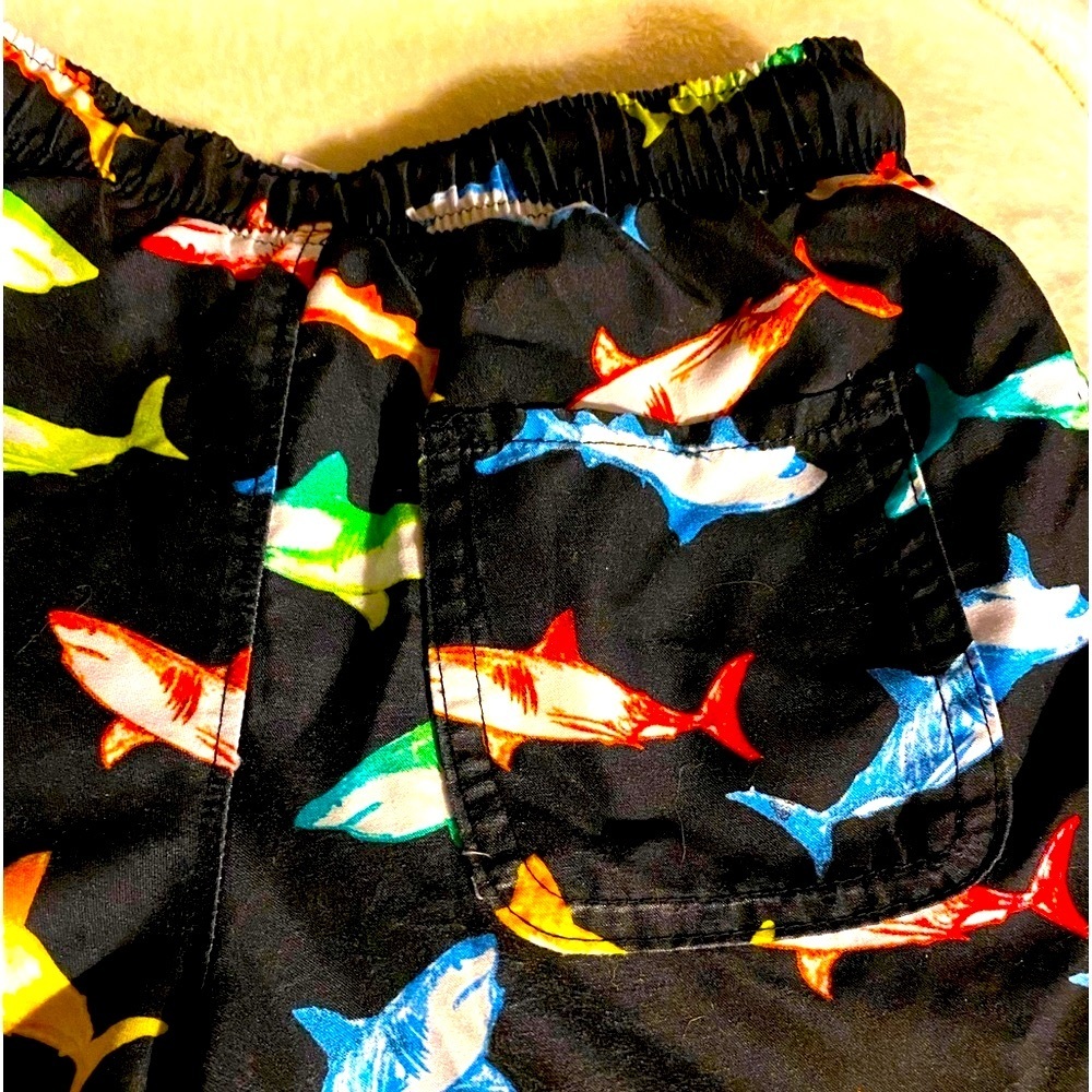 Wonder Nation Board Shorts, Boys, Sz S, 6, 7, Sharks, Multicolor, Like new‌ - Picture 7 of 10